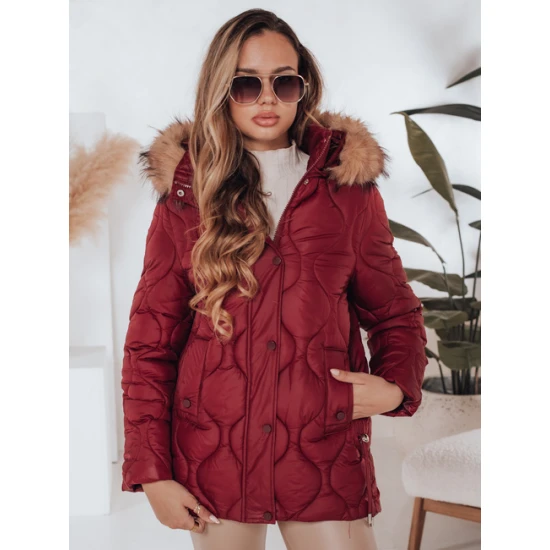 Sieviešu bordo krāsas ziemas jaka Lumor