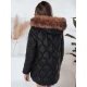 Sieviešu melna ziemas jaka ar brūnu kažokādu Lumor