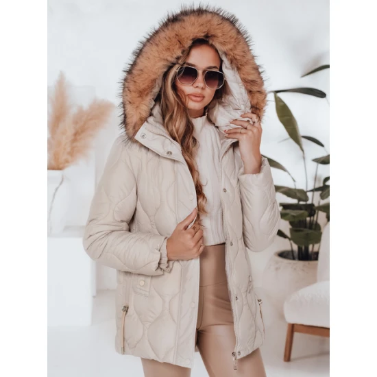 Sieviešu gaiši brūna ziemas jaka Lumor