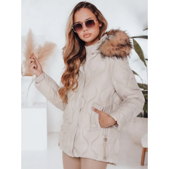 Sieviešu gaiši brūna ziemas jaka Lumor