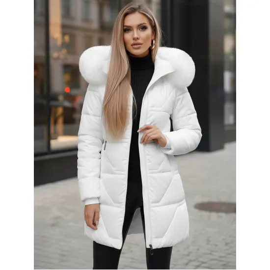 Sieviešu balts mētelis Stel JS/16M9099/281Z