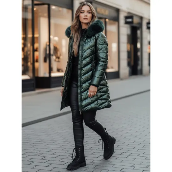 Women's quilted green jacket Bela