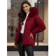Sieviešu bordo krāsas ziemas jaka ar kapuci Levi Sieviešu jakas
