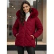 Sieviešu bordo krāsas ziemas jaka ar kapuci Levi Sieviešu jakas