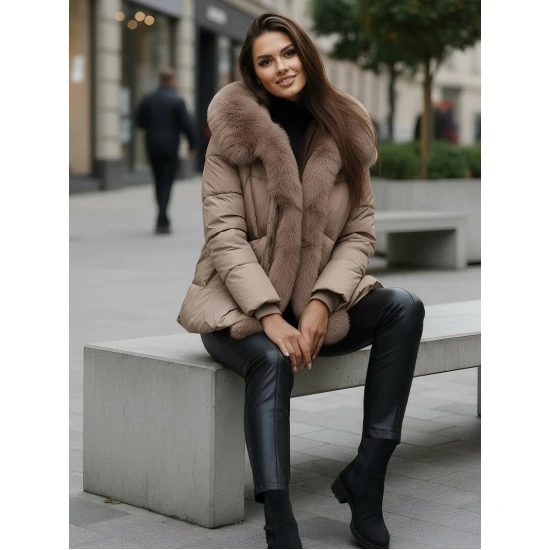 Sieviešu brūna ziemas jaka Lota