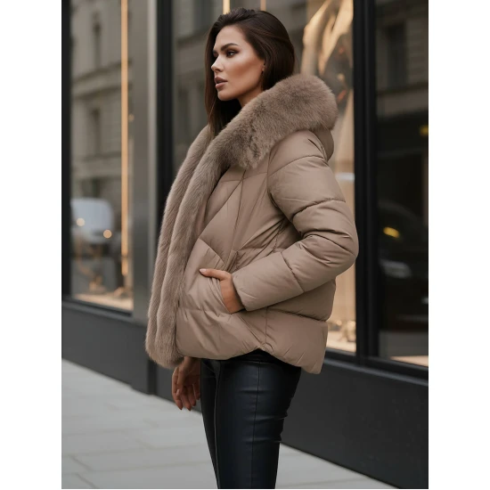 Sieviešu brūna ziemas jaka Lota