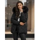 Sieviešu melna ziemas jaka ar kapuci Levi Sieviešu jakas