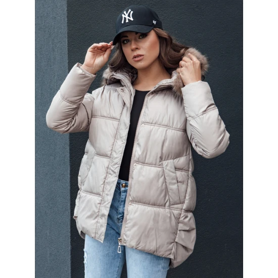 Sieviešu brūna jaka ar kapuci Stela Sieviešu jakas