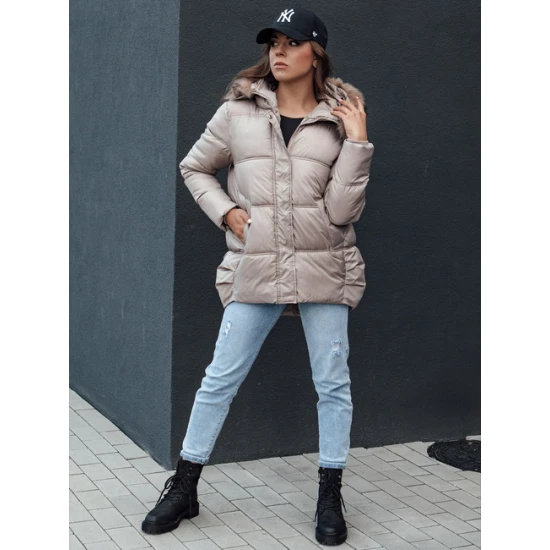 Sieviešu brūna jaka ar kapuci Stela Sieviešu jakas