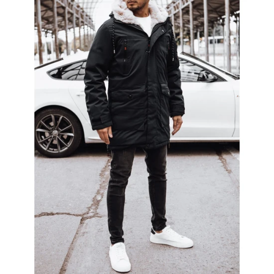 Vīriešu melna ziemas jaka Space