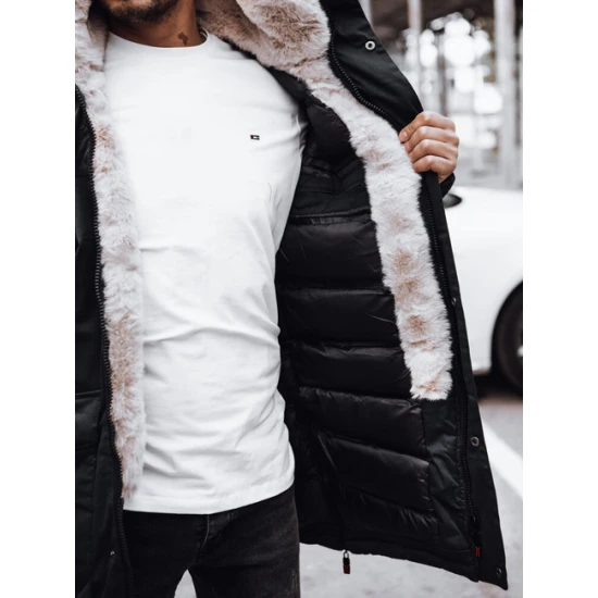 Vīriešu melna ziemas jaka Space