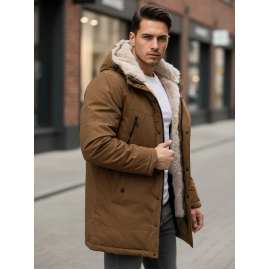 Brūna vīriešu ziemas jaka Artic