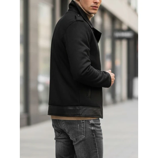 Vīriešu melna ziemas jaka City line