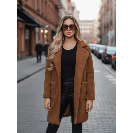 Sieviešu brūns ziemas mētelis Tara Sieviešu jakas