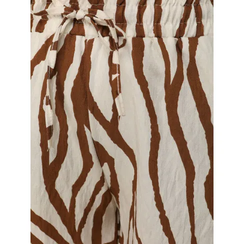 Sieviešu brūni/baltie šorti „Zebra“