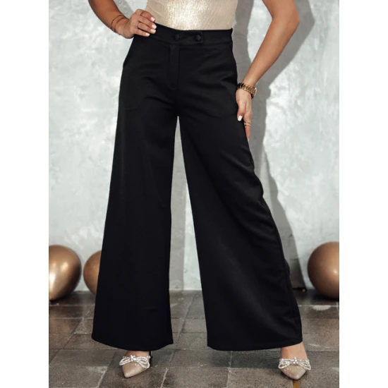 Sieviešu melnas platās bikses Elegants