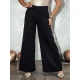 Sieviešu melnas platās bikses Elegants