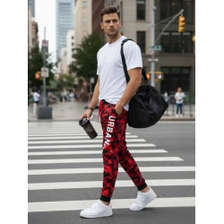 Vīriešu sarkanas kamuflāžas ikdienas bikses Urban