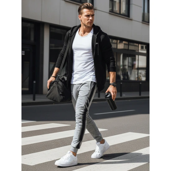 Vīriešu pelēkas ikdienas bikses Rebel Gadījuma bikses