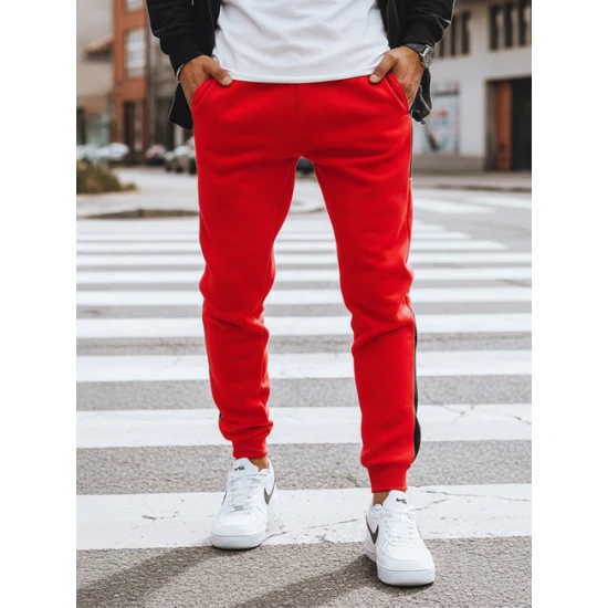 Vīriešu sarkanas ikdienas bikses Even Gadījuma bikses