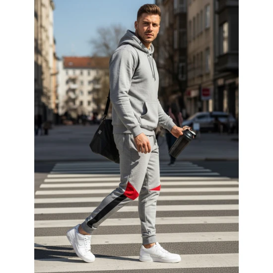 Vīriešu pelēkas ikdienas bikses Anton Gadījuma bikses