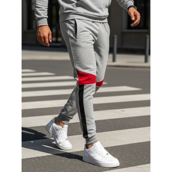 Vīriešu pelēkas ikdienas bikses Anton Gadījuma bikses