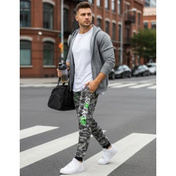 Vīriešu gaiši pelēkas kamuflāžas ikdienas bikses Axel