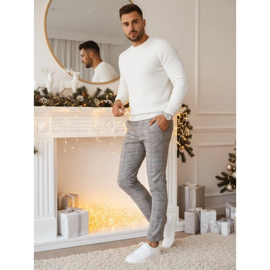 Vīriešu gaiši pelēkas bikses Meteor