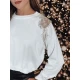 Sieviešu balts kardigāns ar rotājumiem Aurora