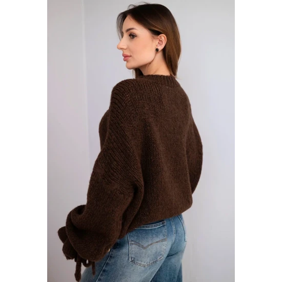 Sieviešu tumši brūns džemperis Fango