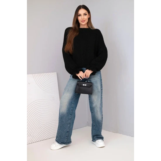 Sieviešu melns džemperis Fango