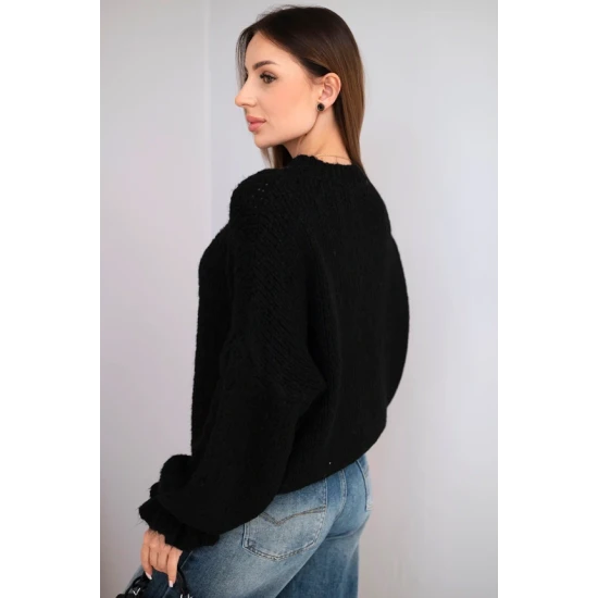 Sieviešu melns džemperis Fango