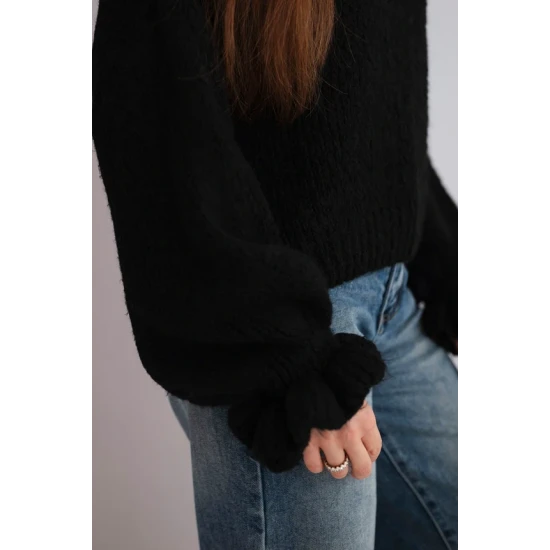 Sieviešu melns džemperis Fango