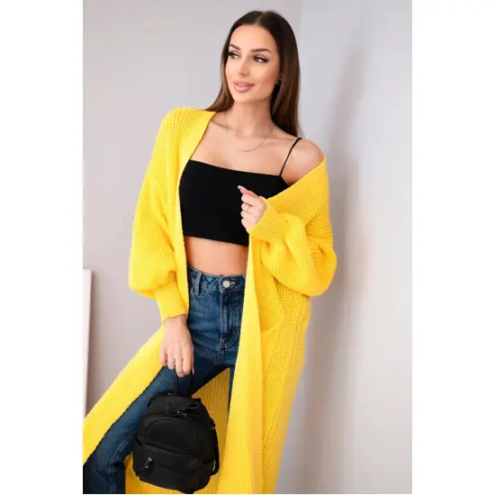 Sieviešu spilgti dzeltens kardigans „Lemon“