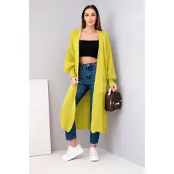 Sieviešu gaiši zaļais kardigāns „Lemon“