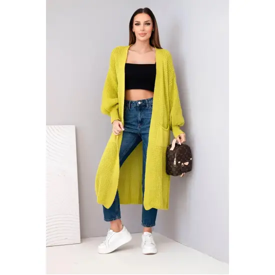 Sieviešu gaiši zaļais kardigāns „Lemon“