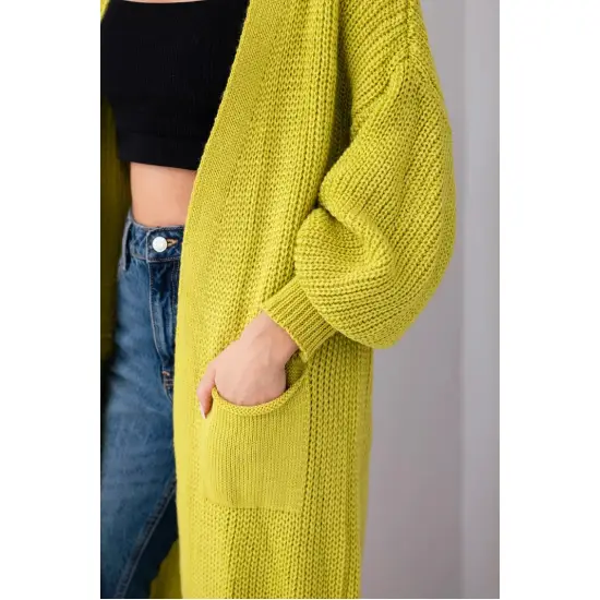 Sieviešu gaiši zaļais kardigāns „Lemon“