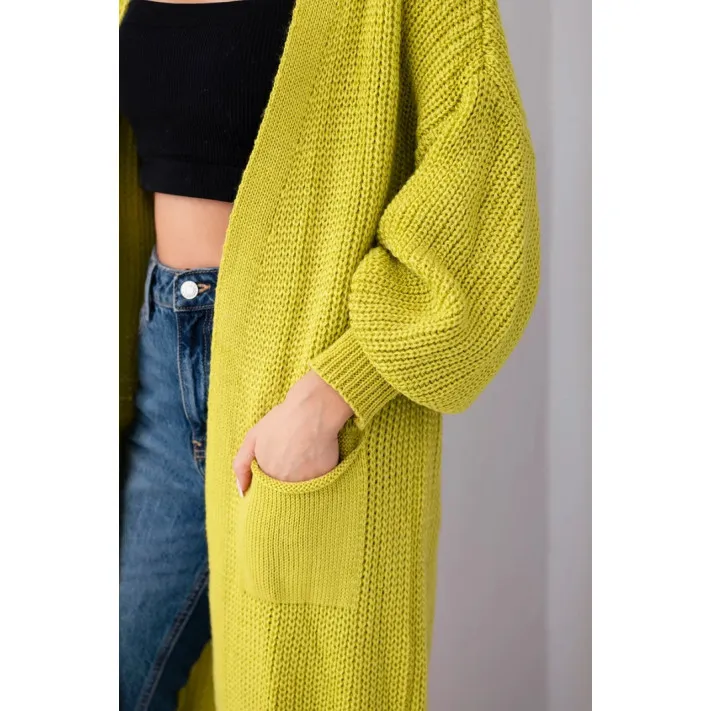 Sieviešu gaiši zaļais kardigāns „Lemon“