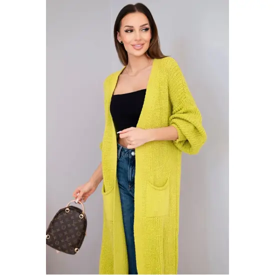 Sieviešu gaiši zaļais kardigāns „Lemon“