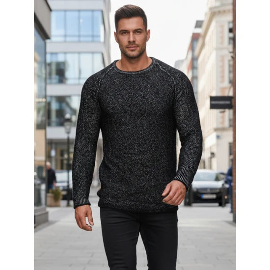 Vīriešu melns džemperis Carter