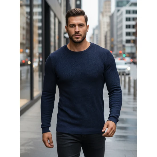 Vīriešu tumši zils džemperis Spike