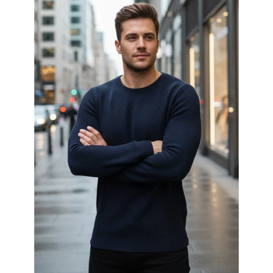 Vīriešu tumši zils džemperis Spike