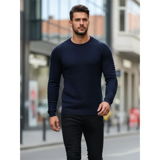 Vīriešu tumši zils džemperis Nelson