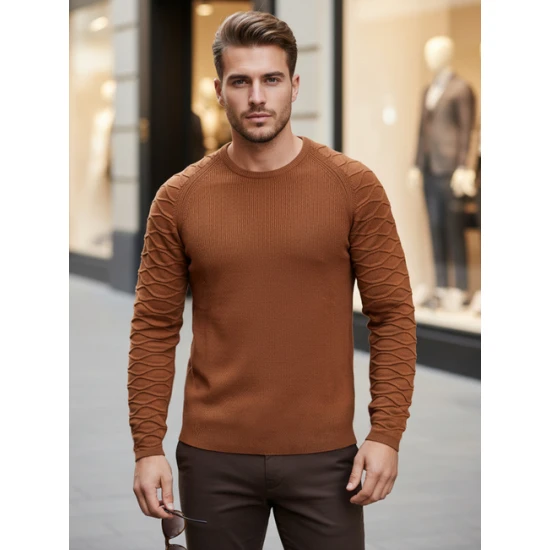 Brūns vīriešu džemperis Enton