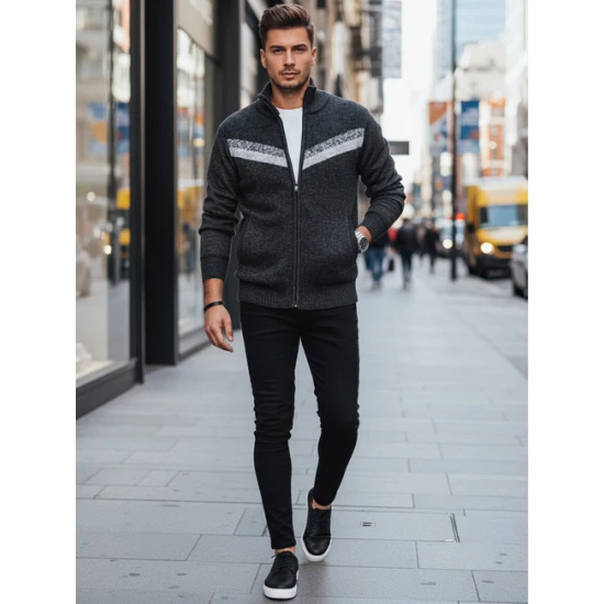 Vīriešu tumši pelēks džemperis Garner