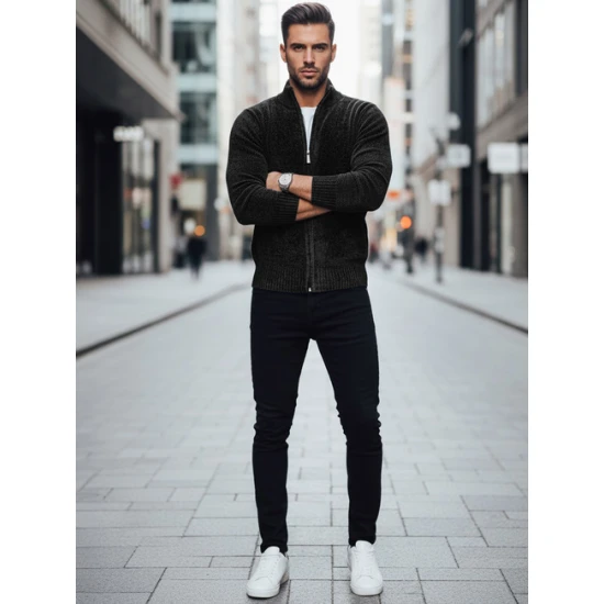 Vīriešu melns džemperis Andri