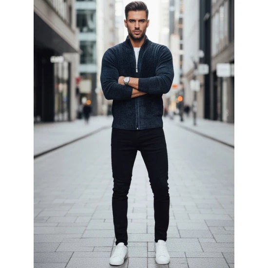 Vīriešu tumši zils džemperis Andri