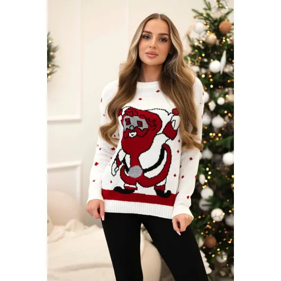 Sieviešu pelēks Ziemassvētku džemperis Santa Claus