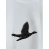 Sieviešu balts T-krekls Bird