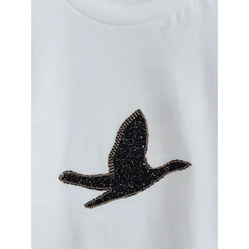 Sieviešu balts T-krekls Bird